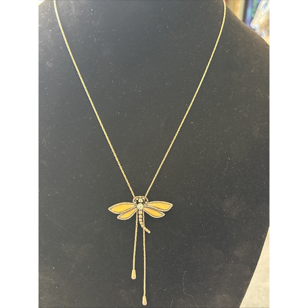 1928 Dragonfly Lariat Necklace Vintage